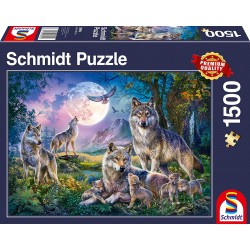 Schmidt - Puzzle 1500 pièces - Loups au clair de lune