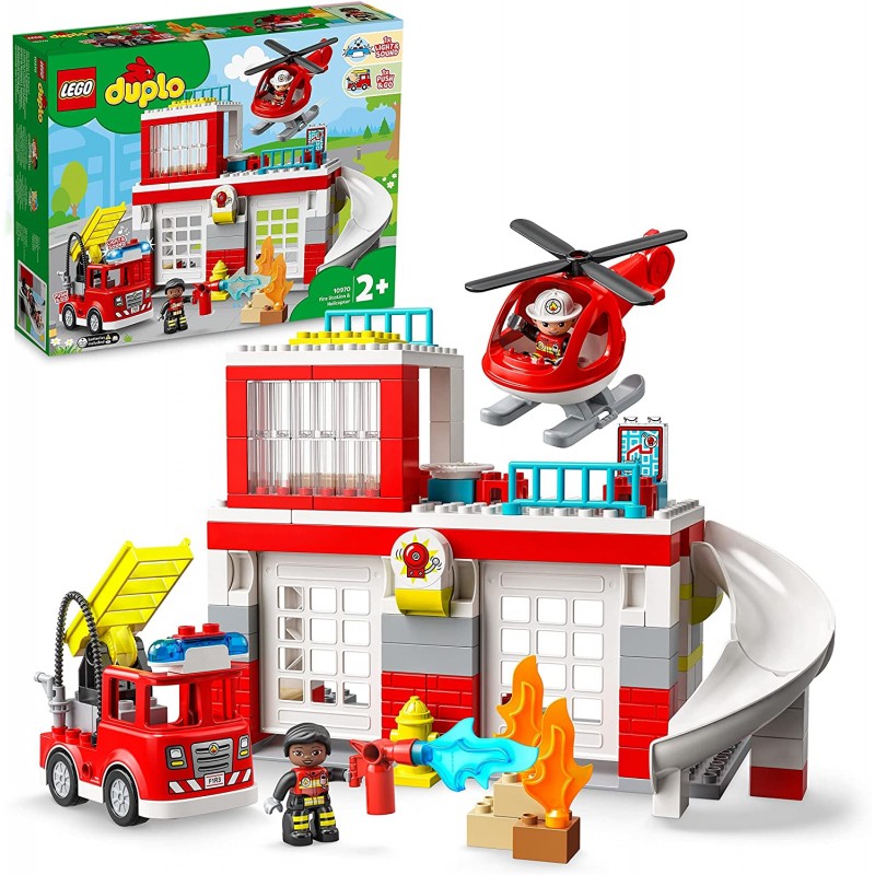 Lego - 10970 - Duplo - La caserne et l'hélicoptère des pompiers