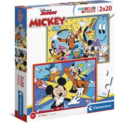 Clementoni - Puzzle 2x20 pièces - Disney Mickey