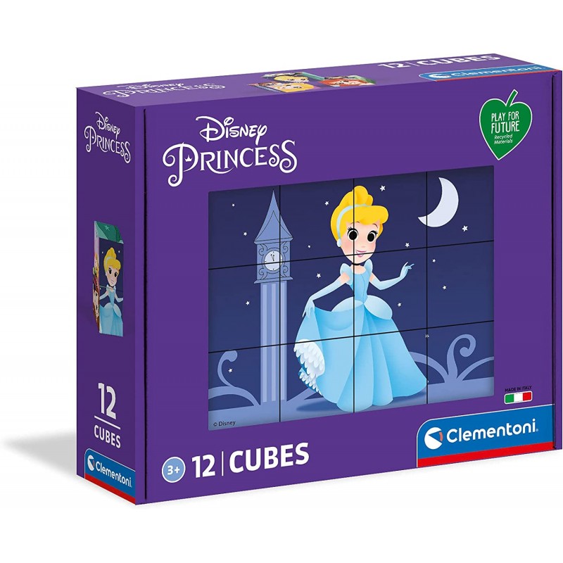 Clementoni - Premier âge - Princesses - 12 cubes puzzles