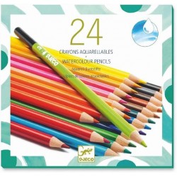 Djeco - DJ09754 - Les couleurs des grands - 24 crayons aquarellables
