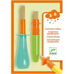 Djeco - DJ09007 - Les couleurs des petits - 3 pinceaux malins