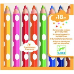 Djeco - DJ09004 - Les couleurs des petits - 8 crayons de couleur pour les petits