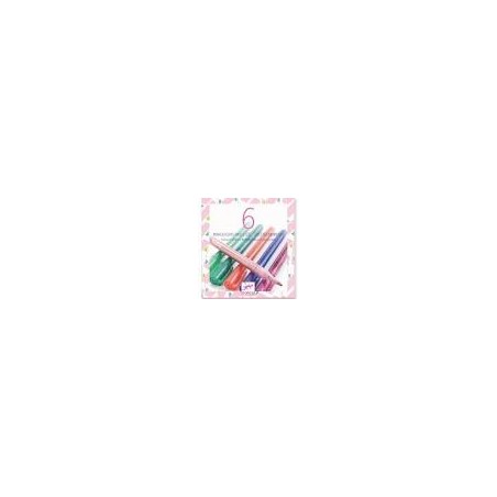 Djeco - DJ08877 - Les couleurs des grands - 6 marqueurs pailletés - Sweet