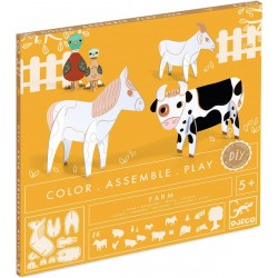 Djeco - DJ08000 - Color. Assemble. Play - Ferme