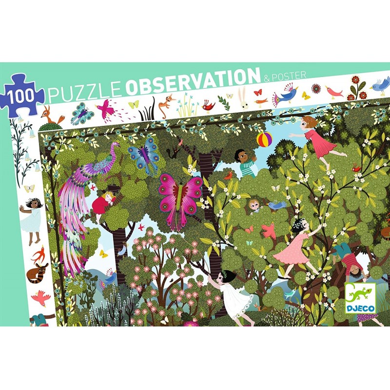 Djeco - DJ07512 - Puzzles observation - Jeux au jardin - 100 pcs