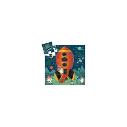 Djeco - DJ07271 - Puzzles silhouettes - Navette spatiale - 16 pcs