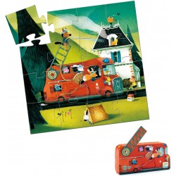 Djeco - DJ07269 - Puzzles silhouettes - Le camion de pompier - 16 pcs