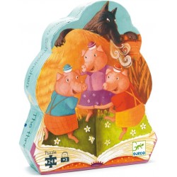 Djeco - DJ07212 - Puzzles silhouettes - Les trois Petits cochons - 24 pcs