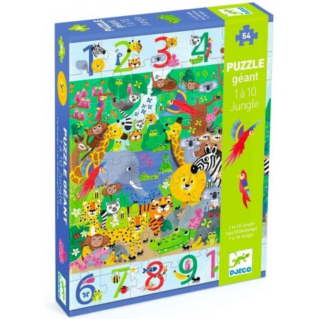 Djeco - DJ07148 - Puzzles géants - 1 à 10 Jungle