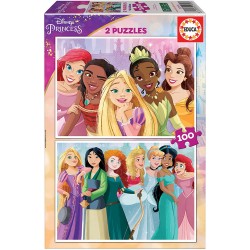 Educa - Puzzle 2x100 pièces - Disney Princesses
