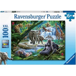 Ravensburger - Puzzle 100 pièces XXL - Les animaux de la jungle