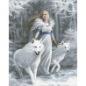 OZ - Loisirs créatifs - Crystal Art - Kit tableau broderie diamant 40x50cm Fantasy Loups