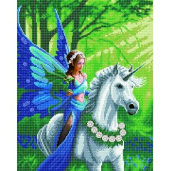 OZ - Loisirs créatifs - Crystal Art - Kit tableau broderie diamant 40x50cm Balade à licorne