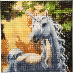 OZ - Loisirs créatifs - Crystal Art - Kit tableau broderie diamant 30x30cm Licorne