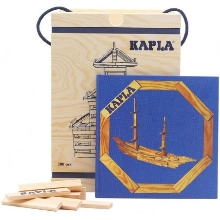Kapla - Jeu de construction en bois - Coffret de 280 planchettes avec livre d'inspiration