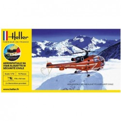 Heller - Maquette - Hélicoptère - Starter Kit - Alouette sécurité civile