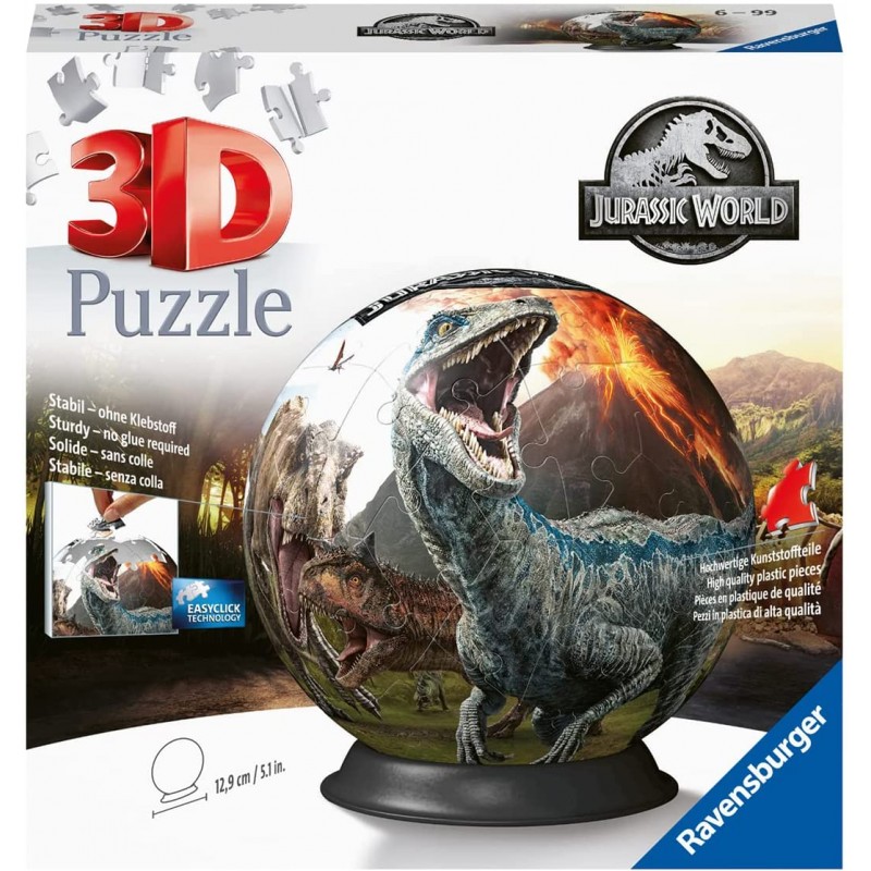 Ravensburger - Puzzle 3D Ball 72 pièces - Jurassic World