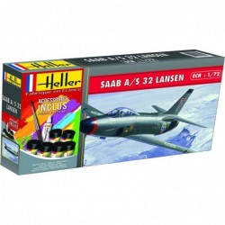 Heller - Maquette - Avion - Starter Kit - SAAB A/S Lansen