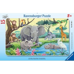 Ravensburger - Puzzle cadre 15 pièces - Animaux d'Afrique