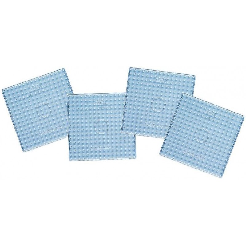 Hama - Perles - 103 - Taille Maxi - Sachet de 4 plaques carrées transparentes