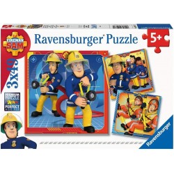 Ravensburger - Puzzles 3x49 pièces - Notre héros Sam le pompier