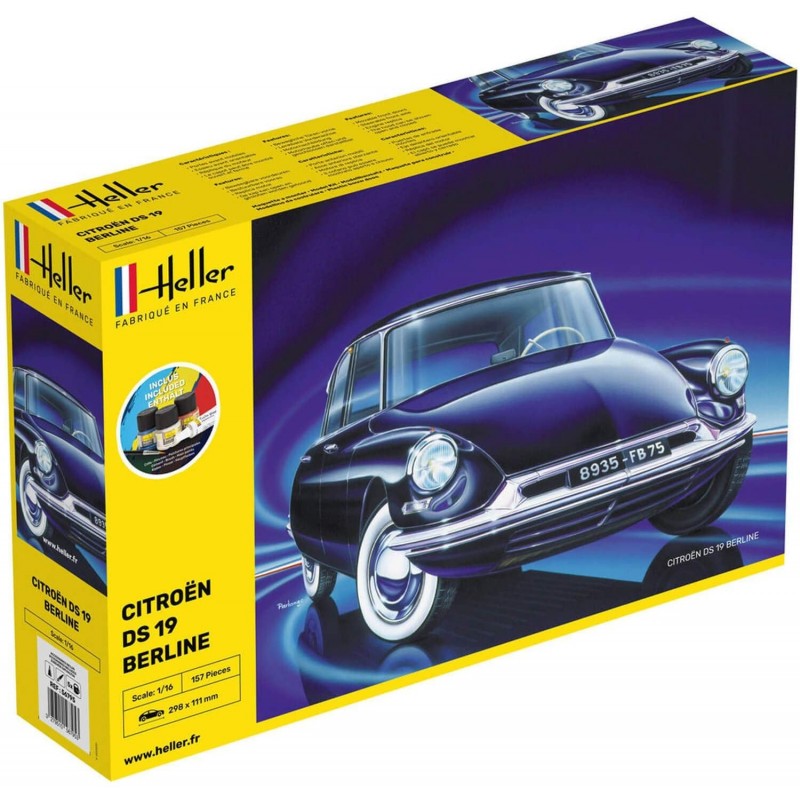 Heller - Maquette - Voiture - Starter Kit - Citroen DS19 Berline - 1:16