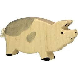 Holztiger - Figurine animal en bois - Truie tachetée