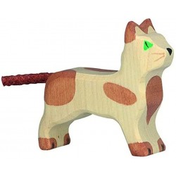 Holztiger - Figurine animal en bois - Petit chat debout