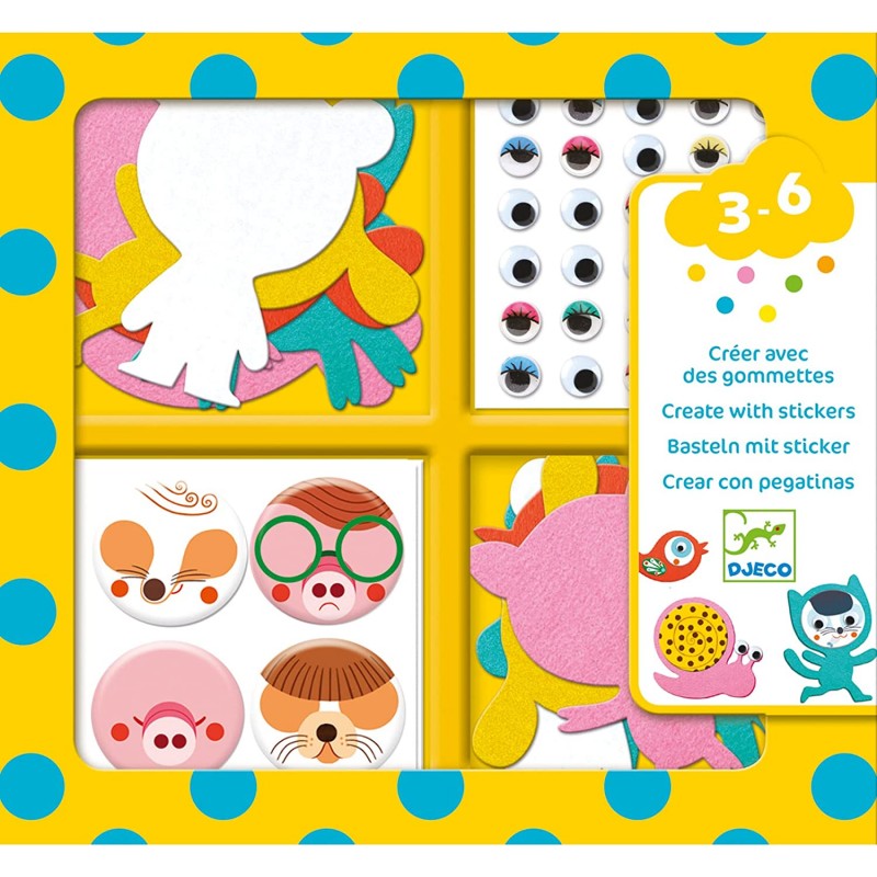 Djeco - DJ09050 - Stickers des petits - J'aime les animaux