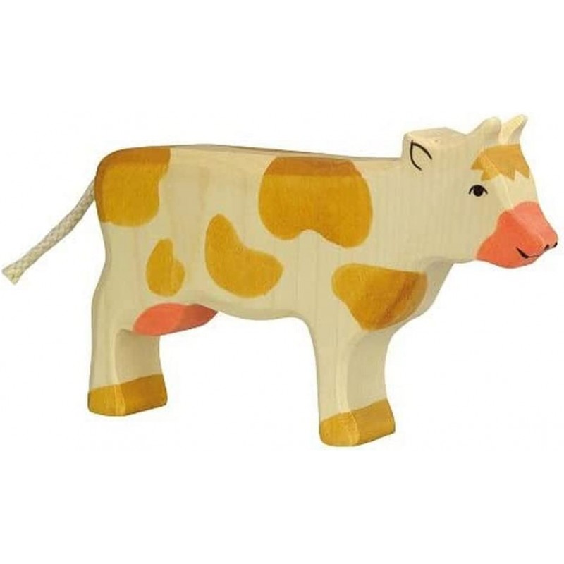 Holztiger - Figurine animal en bois - Vache marron debout