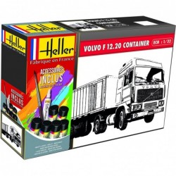 Heller - Maquette - Camion - Starter Kit - Volvo F12 Globe Trotter and container