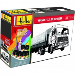 Heller - Maquette - Camion - Starter Kit - Volvo F12 Globe Trotter and Twin Axle semi trailer