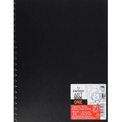 Canson - Beaux arts - Carnet Art Book noir à spirales - 80 feuilles croquis - A4 - 100 g/m2