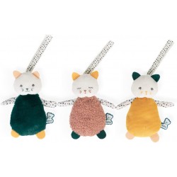 Kaloo - Doudou sensoriel - Set de 3 doudous chats en peluche