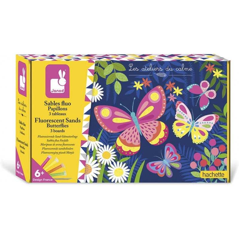 Janod - Loisirs créatifs - Coffret sables fluos papillons