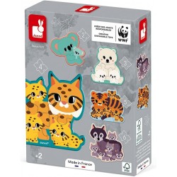 Janod - 5 Puzzles évolutifs - Animaux - 2 à 6 Pièces