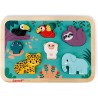 Janod - Chunky puzzle en bois - Jungle - 7 Pièces