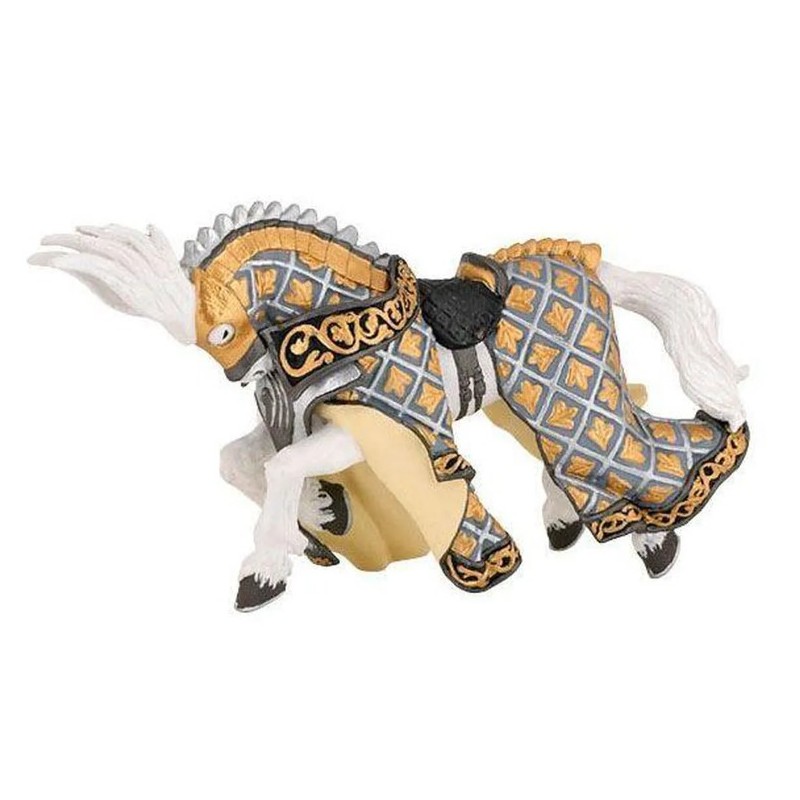 Papo - Figurine - 39925 - Médiéval fantastique - Cheval du maître des armes cimier