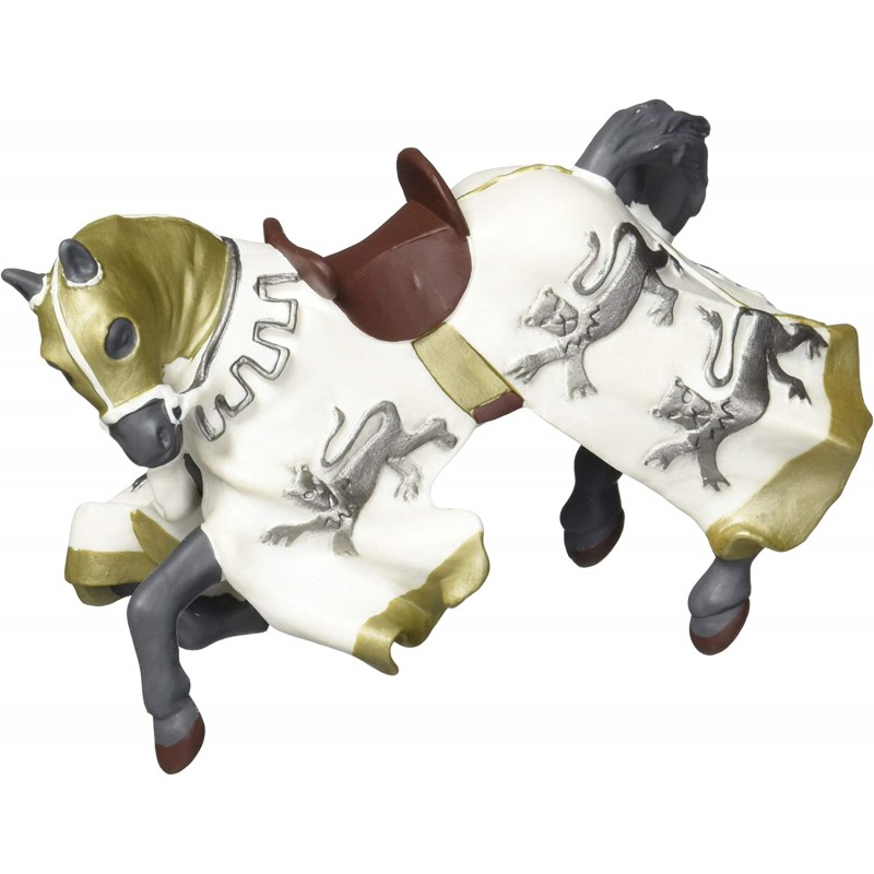Papo - Figurine - 39784 - Médiéval fantastique - Cheval du Roi Richard - Blanc