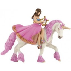 Papo - Figurine - 39057 - Médiéval fantastique - Princesse à la lyre sur son cheval