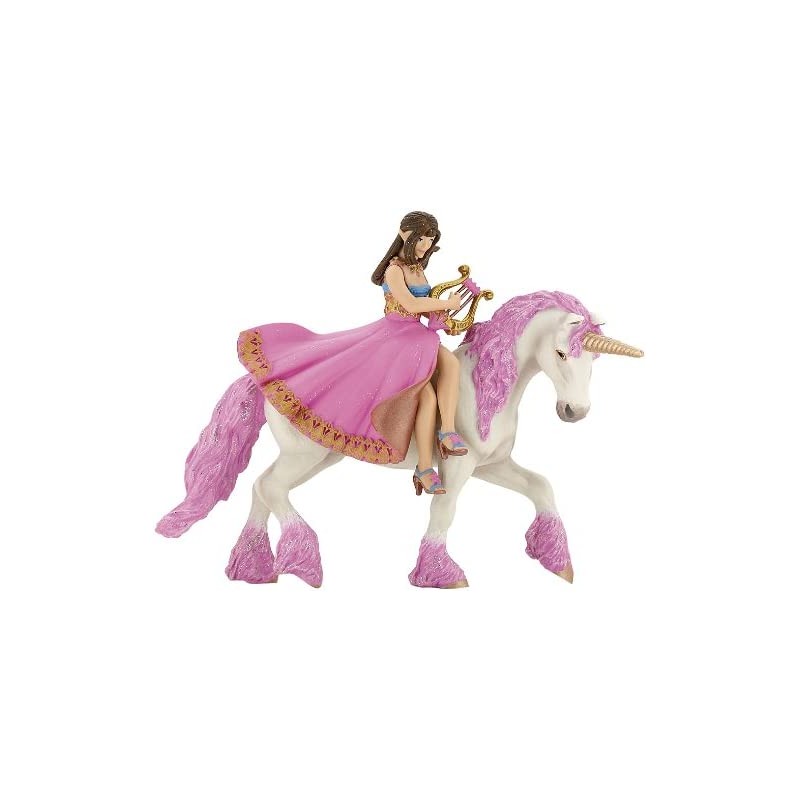 Papo - Figurine - 39057 - Médiéval fantastique - Princesse à la lyre sur son cheval