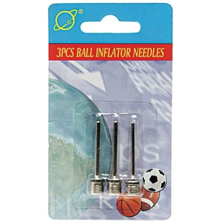 Lot De 3 Aiguilles De Gonflage Pour Ballons - Inox, Double Port, Pour Ballons De Sport, Valve Grosse