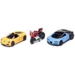 Siku - 6313 - Véhicule miniature - Coffret cadeau - 2 voitures de sport et moto