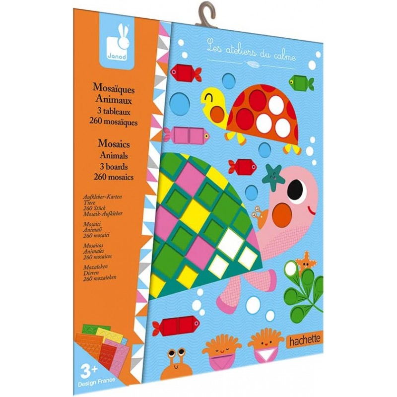 Janod - Loisirs créatifs - Coffret mosaïques en mousse - Animaux