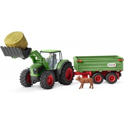 Schleich - 42379 - Farm World - Tracteur avec remorque