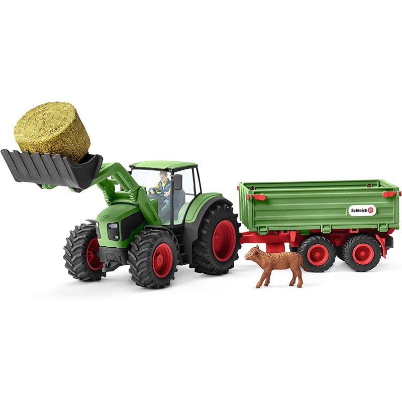 Schleich - 42379 - Farm World - Tracteur avec remorque