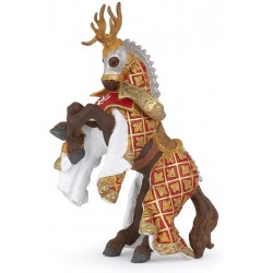 Papo - Figurine - 39912 - Médiéval fantastique - Cheval du Maître des armes cimier cerf