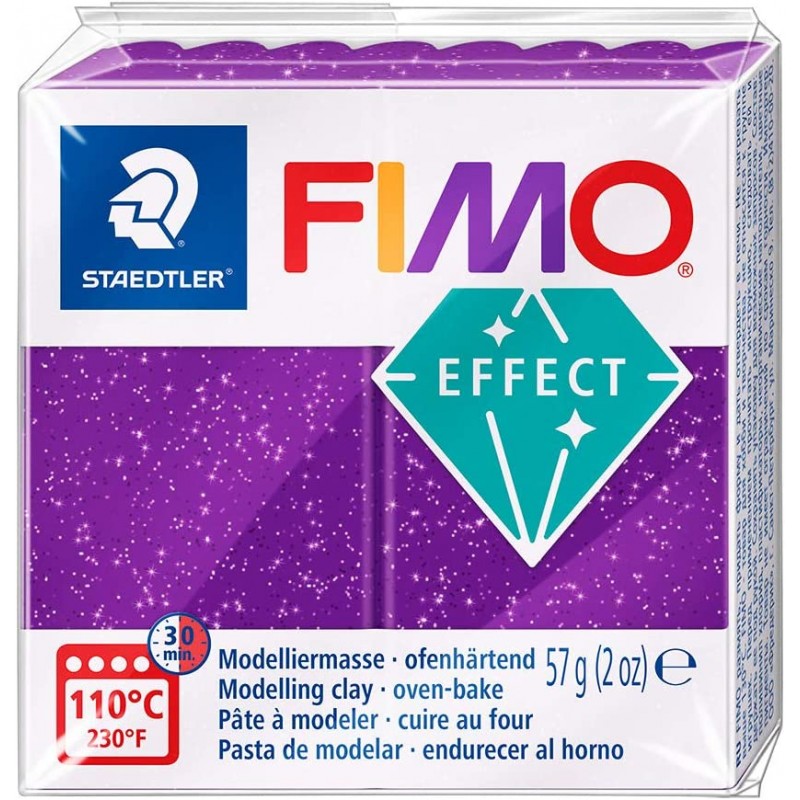 Graine Créative - Loisirs créatifs - Pâte FIMO Effect - Lilas pailletée - 56 g