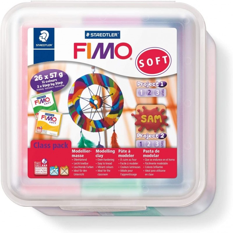 Graine Créative - Loisirs créatifs - Pâte FIMO - Coffret l'atelier FIMO - 26 pains de 57 g, 10 outil